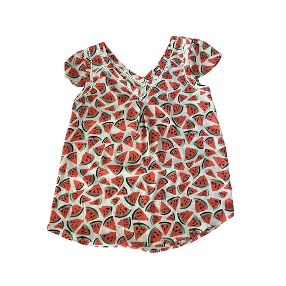 Maeve Anthropologie Watermelon Fruit Top Size 0 Summer Blouse - Picture 5 of 7